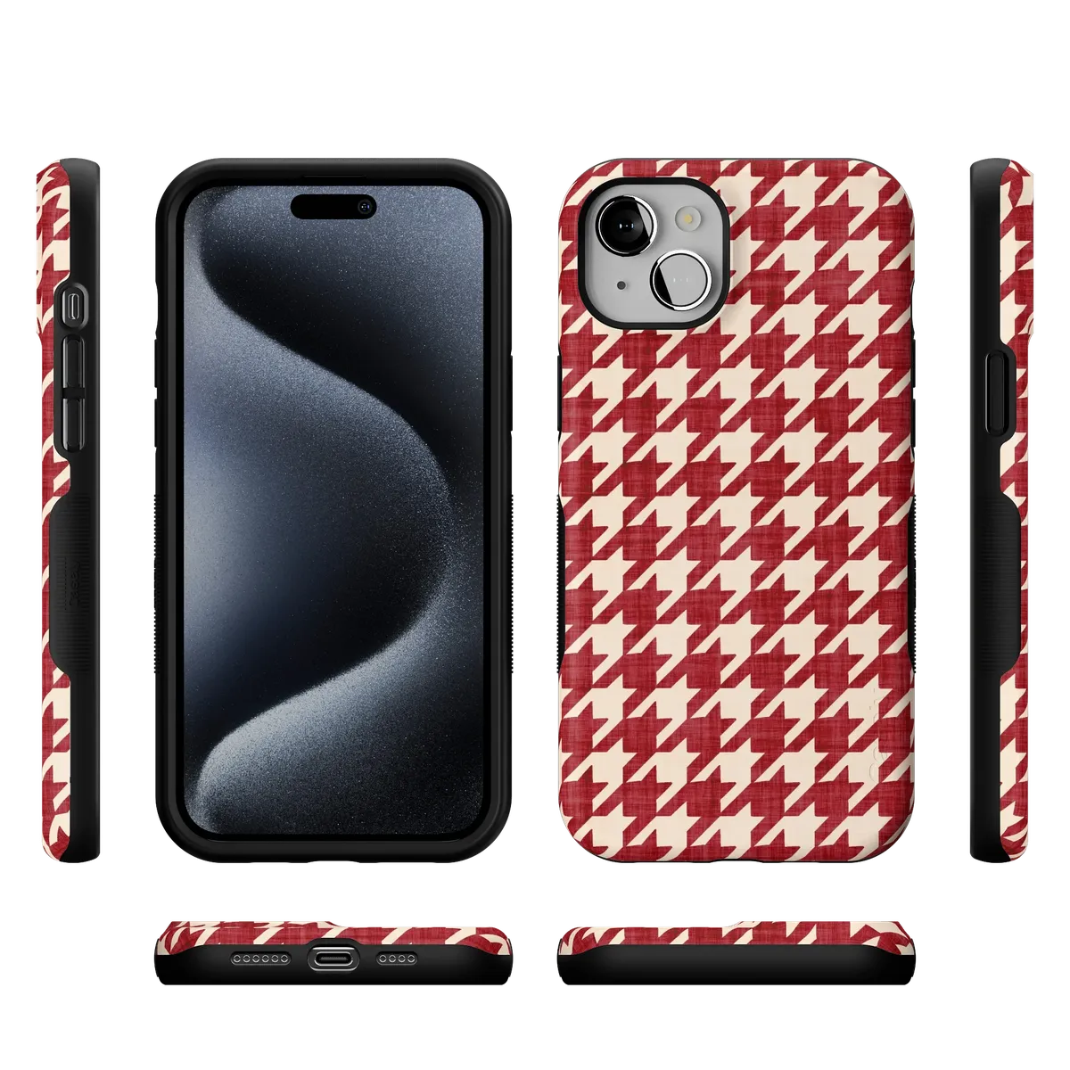 Scarlet Stitch | Red Houndstooth Case