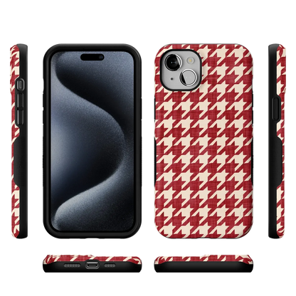 Scarlet Stitch | Red Houndstooth Case