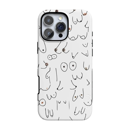 I'm With Her | Black & White Boobs Case iPhone Case get.casely Bold Flex + MagSafe® iPhone 16 Pro Max