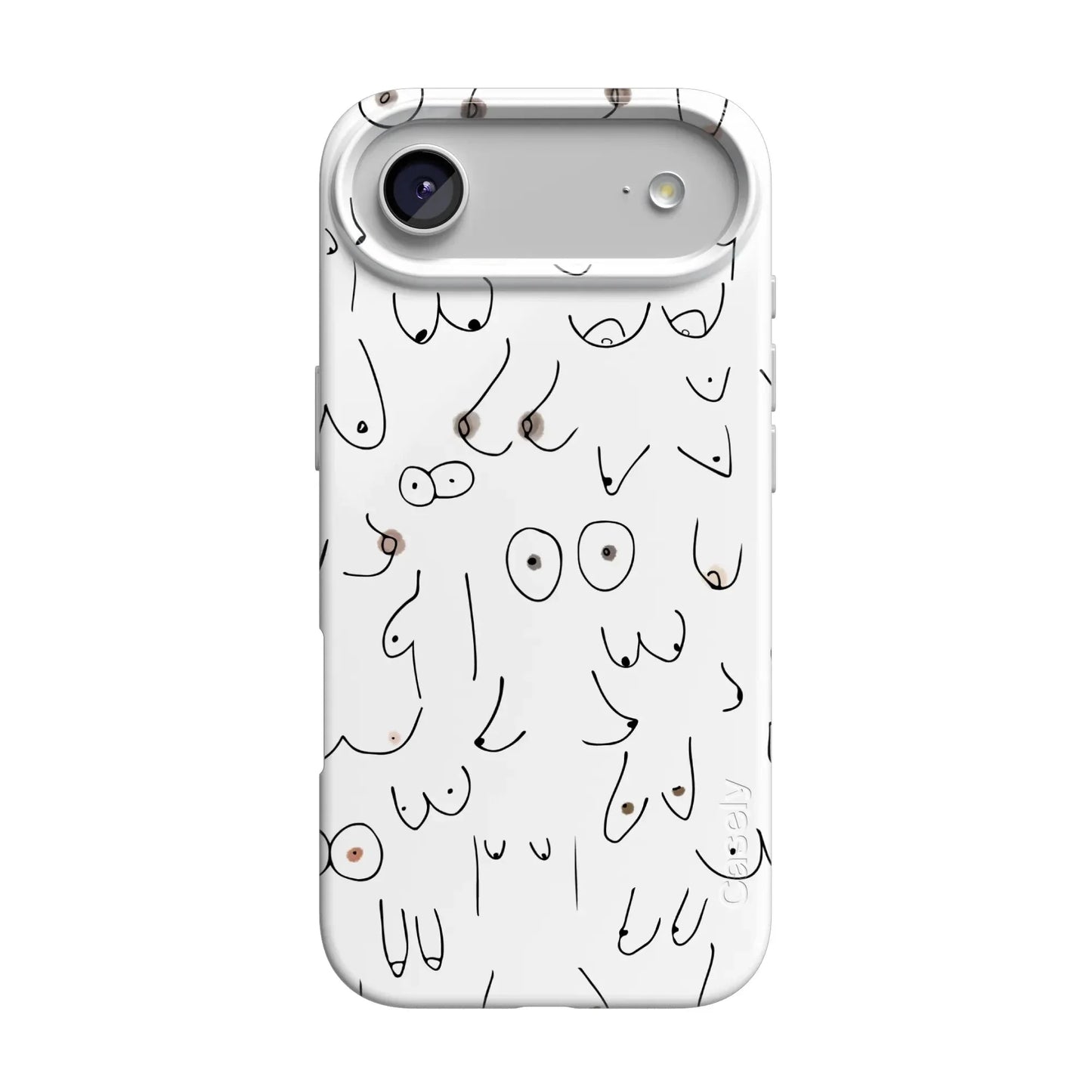 I'm With Her | Black & White Boobs Case iPhone Case get.casely Classic + MagSafe® iPhone 17 Air