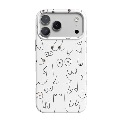 I'm With Her | Black & White Boobs Case iPhone Case get.casely Classic + MagSafe® iPhone 17 Pro Max