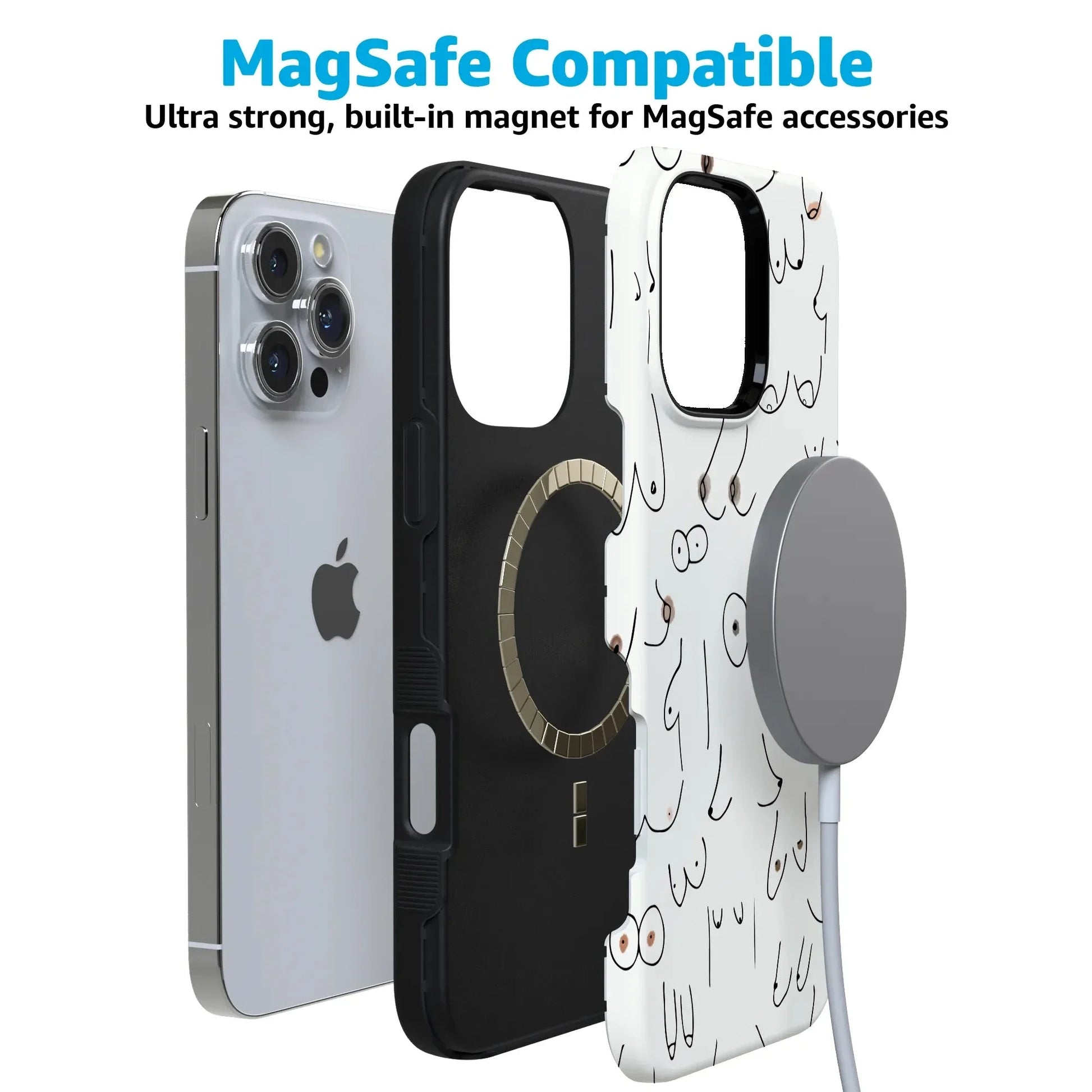 I'm With Her | Black & White Boobs Case iPhone Case get.casely