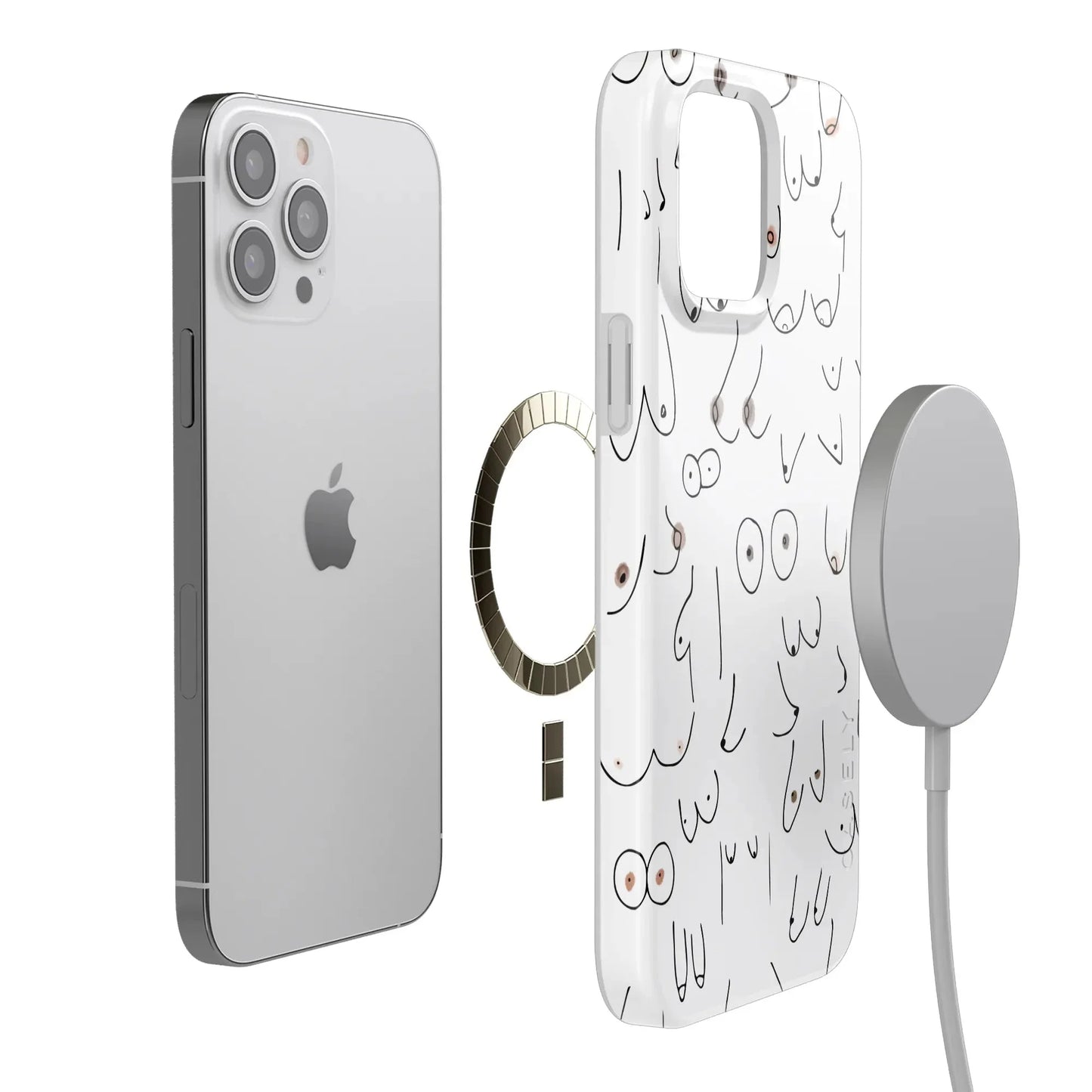 I'm With Her | Black & White Boobs Case iPhone Case get.casely