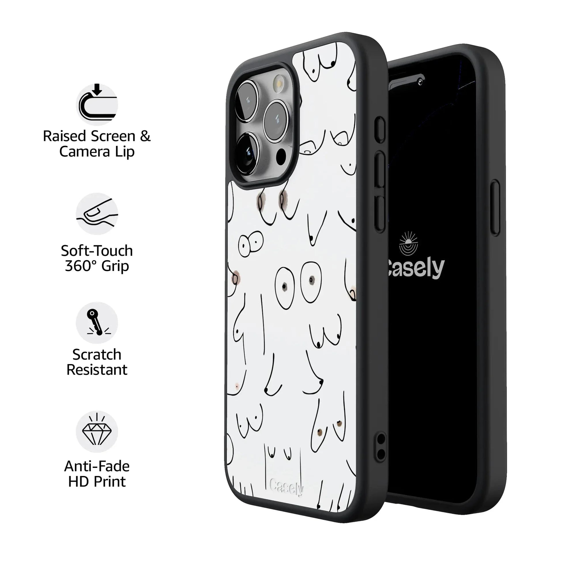 I'm With Her | Black & White Boobs Case iPhone Case get.casely