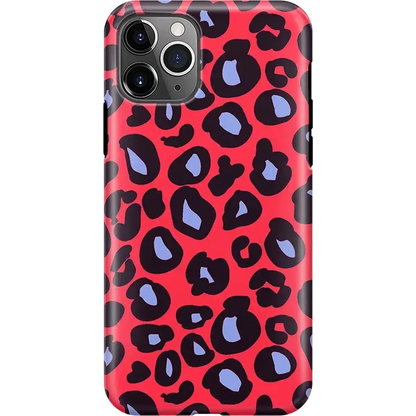 Into the Wild | Red & Blue Leopard Print Case iPhone Case get.casely Classic iPhone 11 Pro