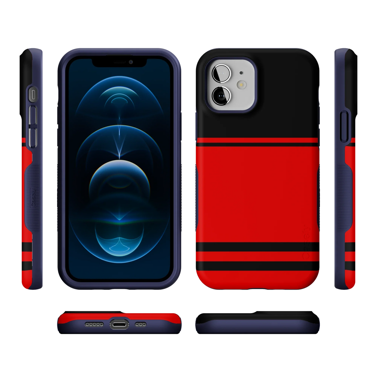 Storm Warning | Black & Red Stripes Case
