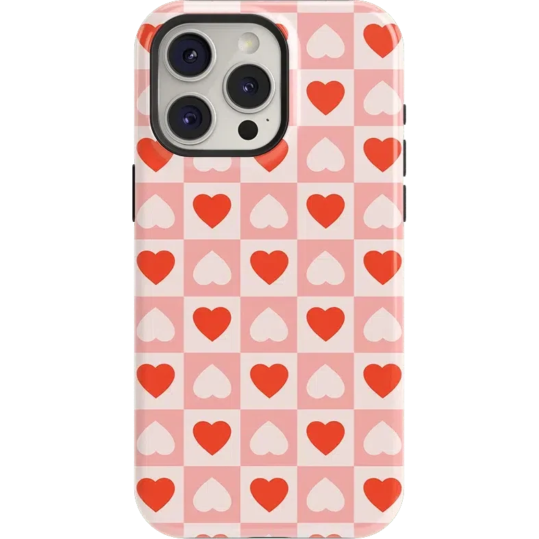 King of My Heart | Checkered Hearts Case Phone Case Casetry Essential + MagSafe® iPhone 15 Pro Max