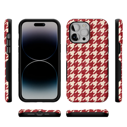 Scarlet Stitch | Red Houndstooth Case