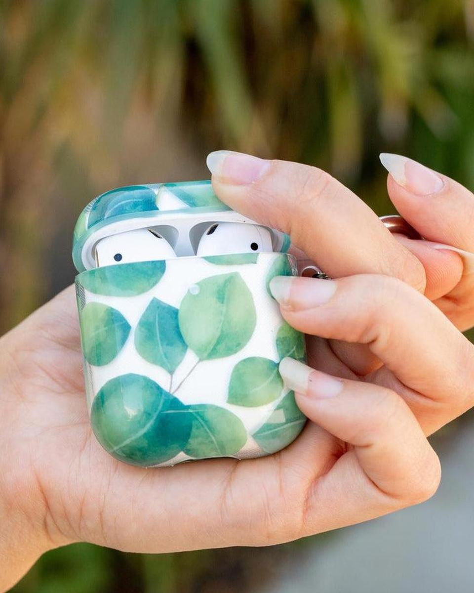 Leaf Me Alone | Green Floral Print AirPods Case AirPods Case get.casely