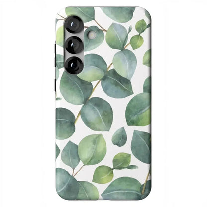 Leaf Me Alone | Green Floral Print Samsung Case Samsung Case get.casely Essential + MagSafe® Galaxy S25 Plus