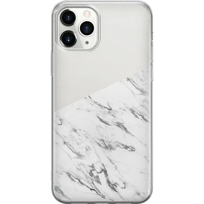 Let's Split | Half White Clear Marble Case iPhone Case get.casely Classic iPhone 11 Pro Max