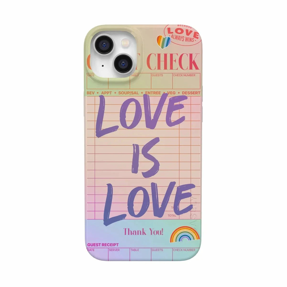 Love is Love | Guest Check Pride Case Phone Case Casetry Classic + MagSafe® iPhone 14 Plus