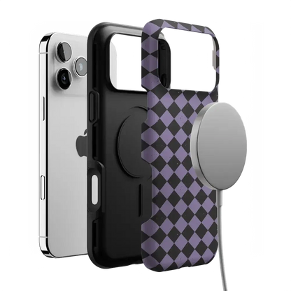 Midnight Hex | Purple Checkered Case Phone Case get.casely