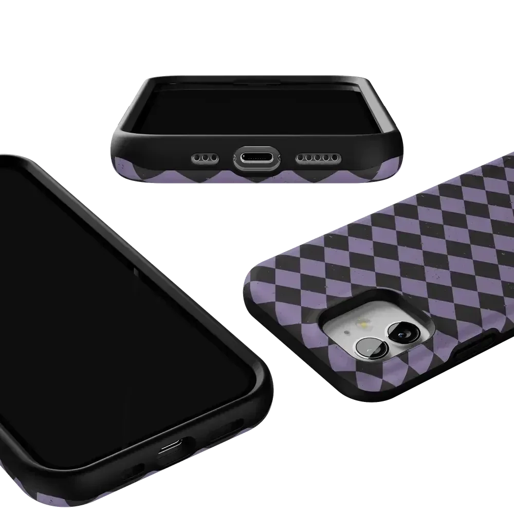 Midnight Hex | Purple Checkered Case Phone Case get.casely