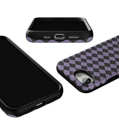 Midnight Hex | Purple Checkered Case Phone Case get.casely