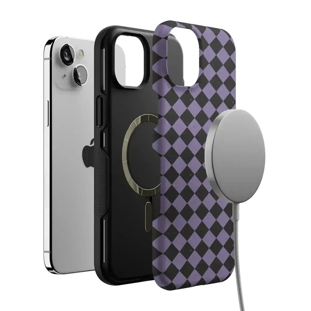 Midnight Hex | Purple Checkered Case Phone Case get.casely