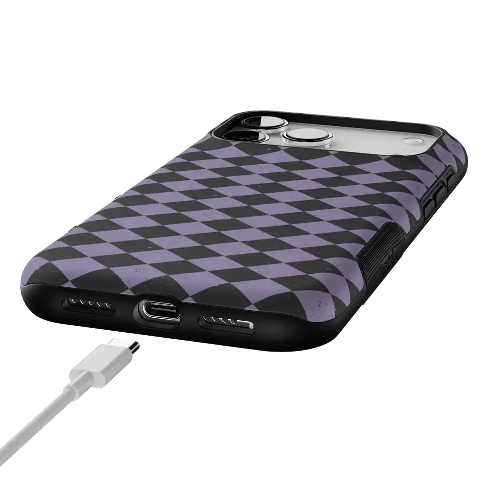Midnight Hex | Purple Checkered Case Phone Case get.casely