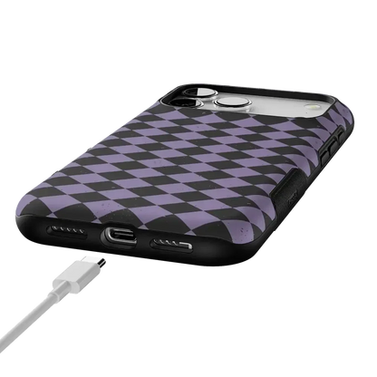 Midnight Hex | Purple Checkered Case Phone Case get.casely