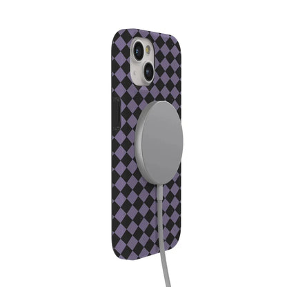 Midnight Hex | Purple Checkered Case Phone Case get.casely