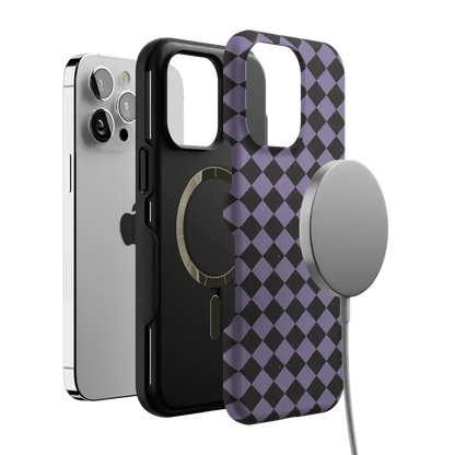 Midnight Hex | Purple Checkered Case Phone Case get.casely