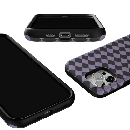 Midnight Hex | Purple Checkered Case Phone Case get.casely