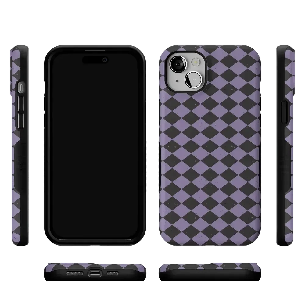 Midnight Hex | Purple Checkered Case Phone Case get.casely