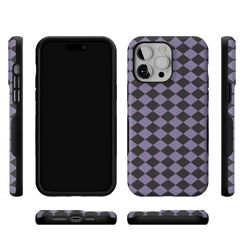 Midnight Hex | Purple Checkered Case Phone Case get.casely