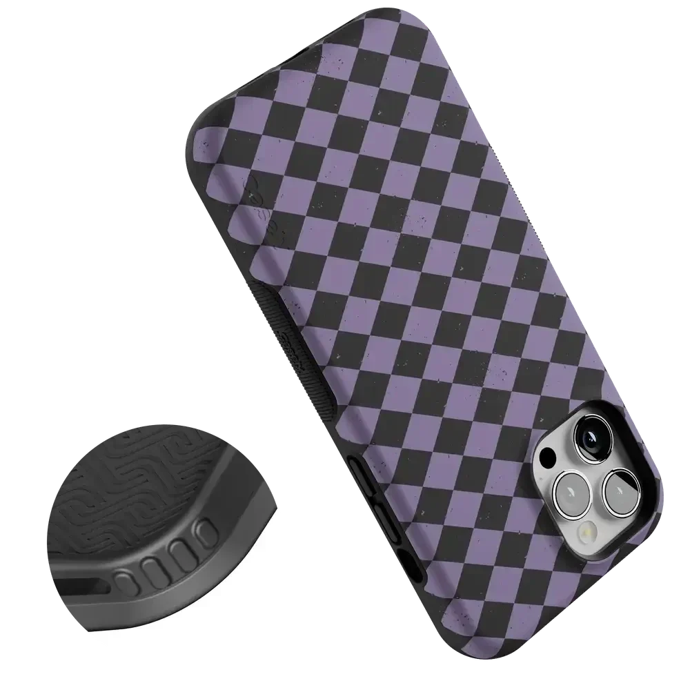Midnight Hex | Purple Checkered Case Phone Case get.casely