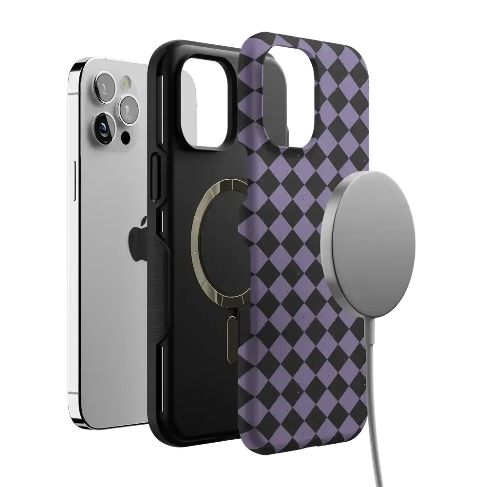 Midnight Hex | Purple Checkered Case Phone Case get.casely
