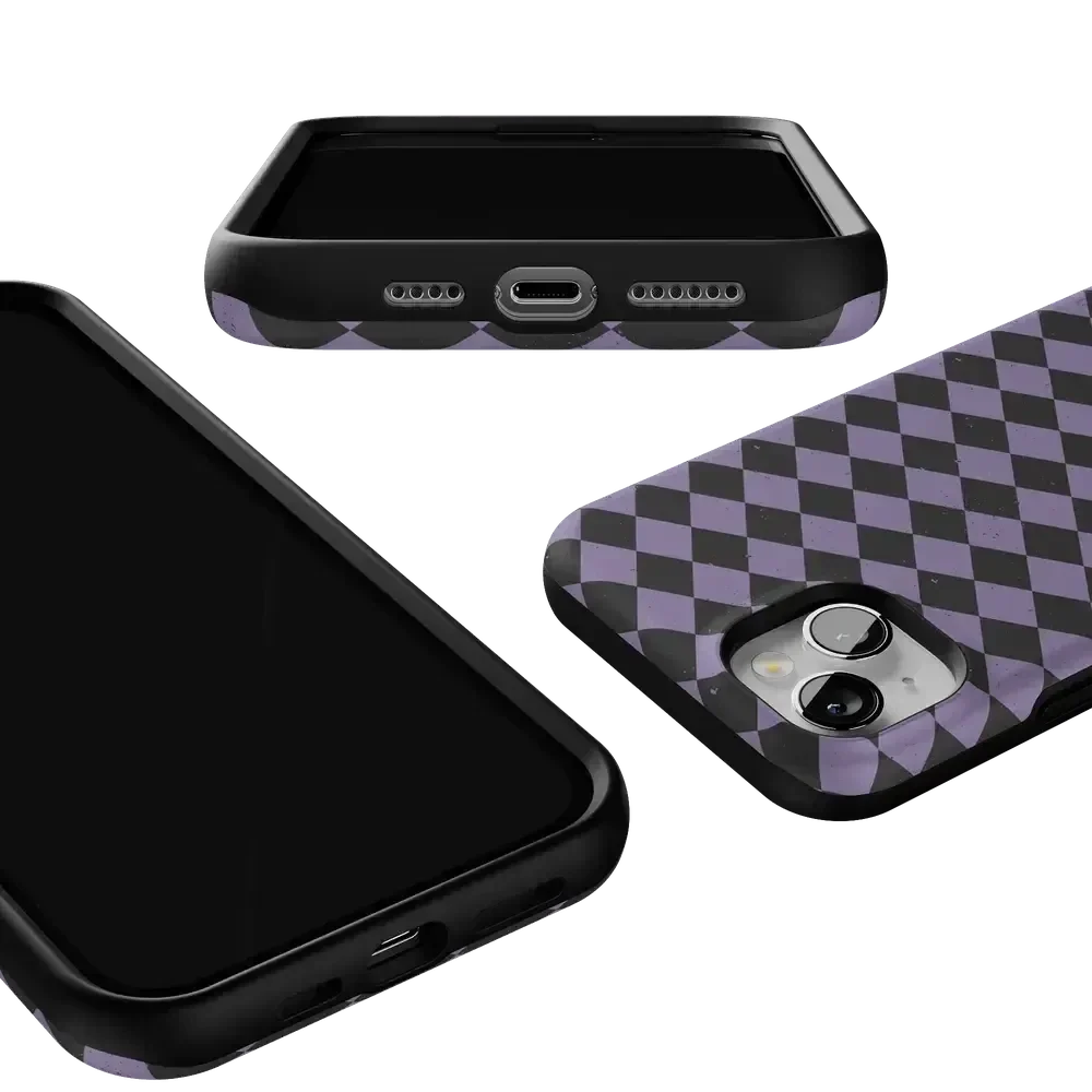 Midnight Hex | Purple Checkered Case Phone Case get.casely
