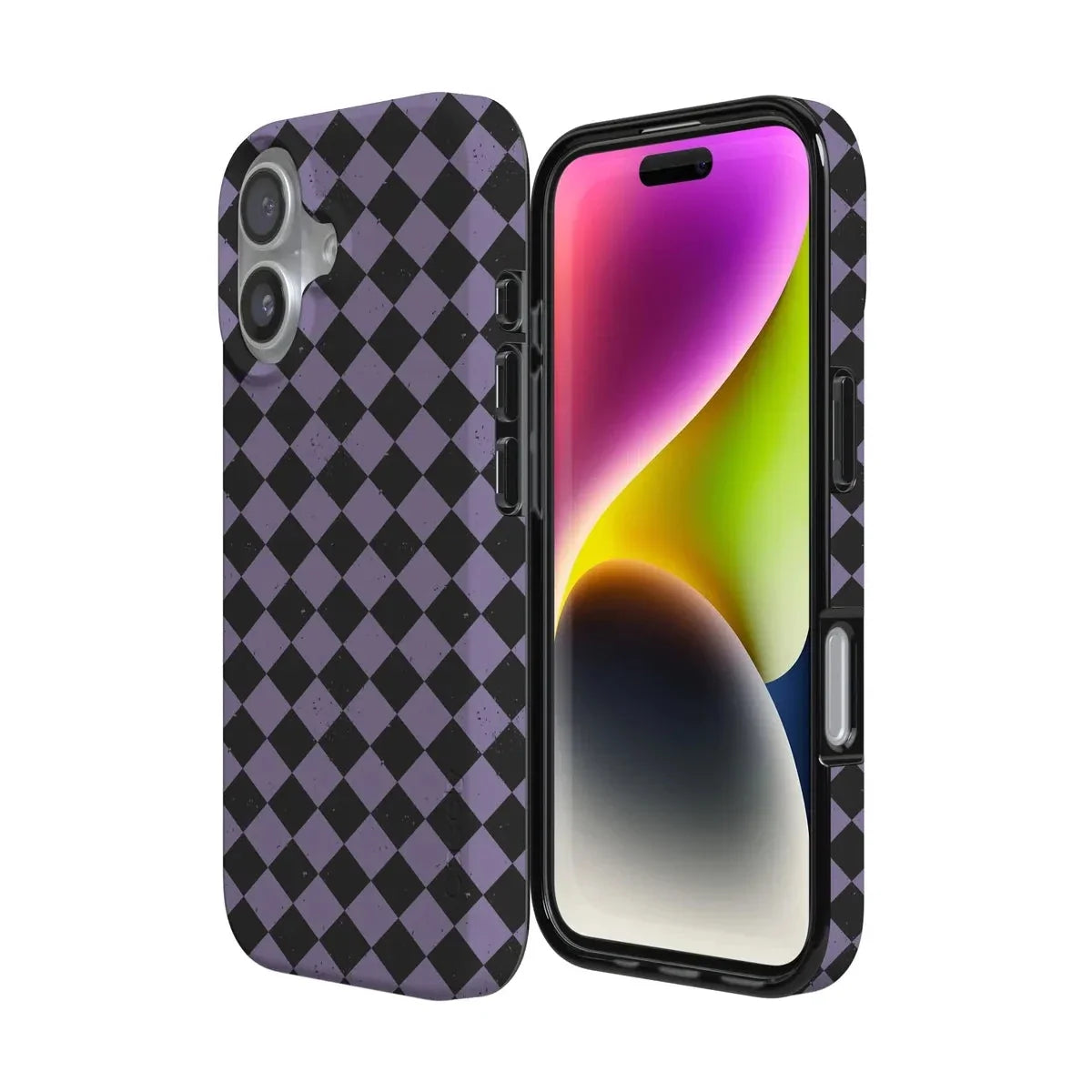 Midnight Hex | Purple Checkered Case Phone Case get.casely
