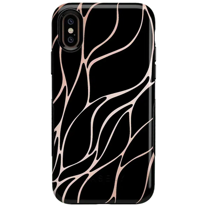 Midnight Ride | Black and Gold Metallic Waves Case iPhone Case get.casely Bold iPhone XS Max