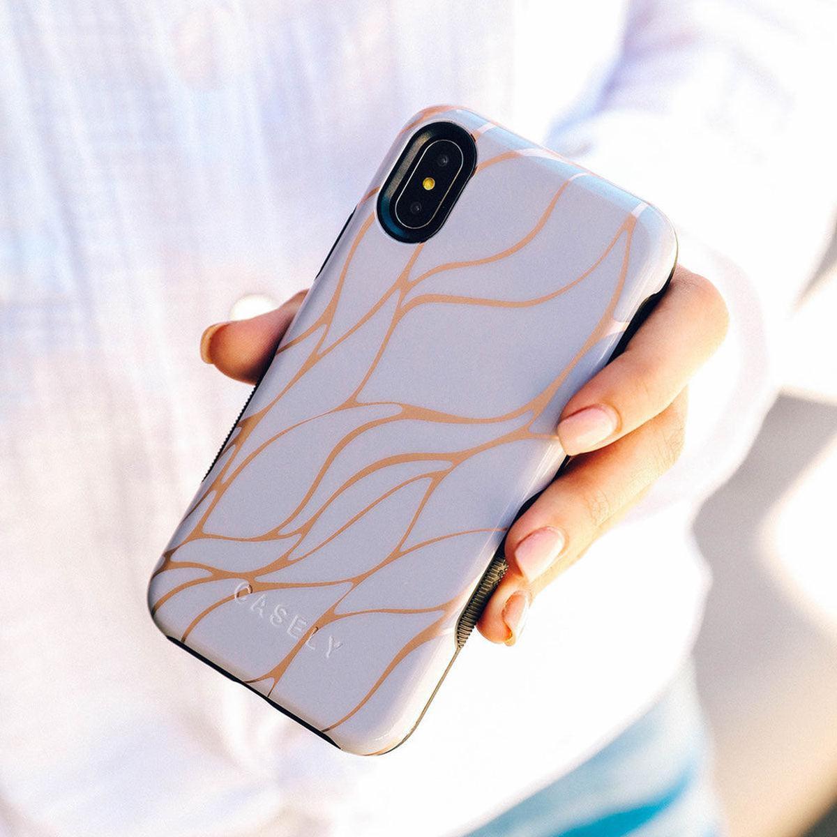 Midnight Ride | Pink and Gold Metallic Waves Case iPhone Case get.casely