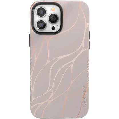 Midnight Ride | Pink and Gold Metallic Waves Case iPhone Case get.casely