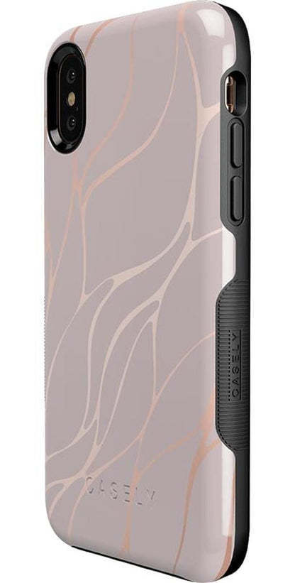Midnight Ride | Pink and Gold Metallic Waves Case iPhone Case get.casely