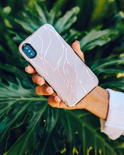 Midnight Ride | Pink and Gold Metallic Waves Case iPhone Case get.casely
