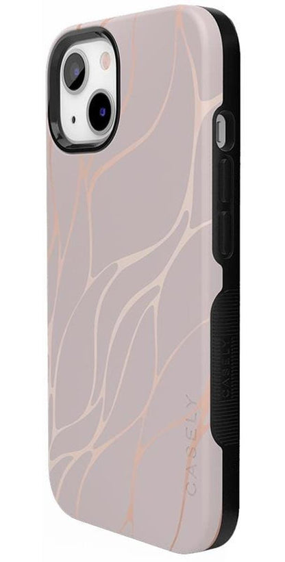 Midnight Ride | Pink and Gold Metallic Waves Case iPhone Case get.casely