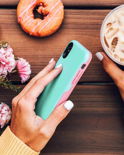 Mint Green on Pink | Ultra-Protective Bold Case iPhone Case get.casely