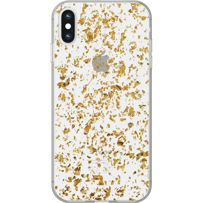 Morning Sparkle | Rose and Gold Flaked Clear Case iPhone Case get.casely Classic iPhone X / XS