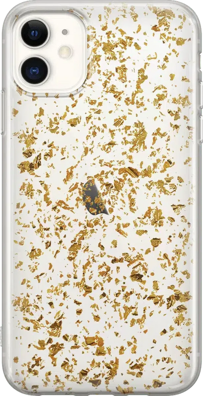 Morning Sparkle | Rose and Gold Flaked Clear Case iPhone Case get.casely
