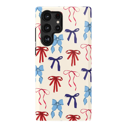 American Girlie | Red White & Blue Bows Case - Galaxy S22 Ultra