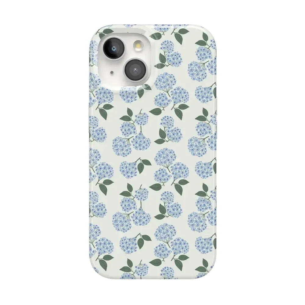 Nantucket Cottage | Blue Hydrangea Case iPhone Case get.casely Classic + MagSafe® iPhone 15