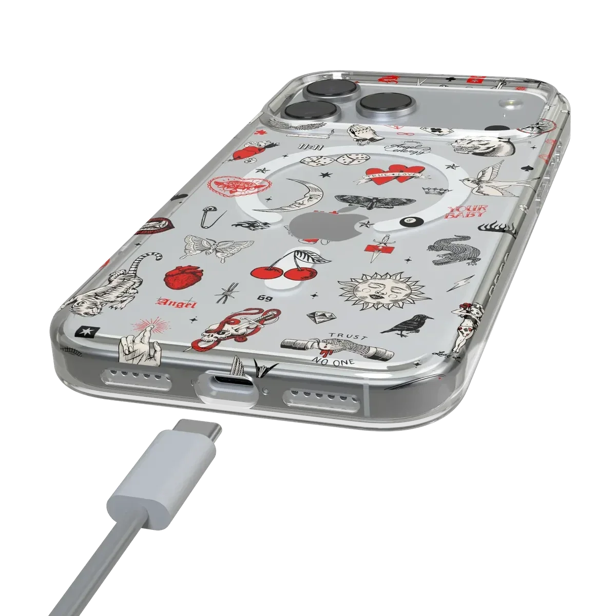 Not a Phase | Clear Flash Tattoo Case iPhone Case get.casely