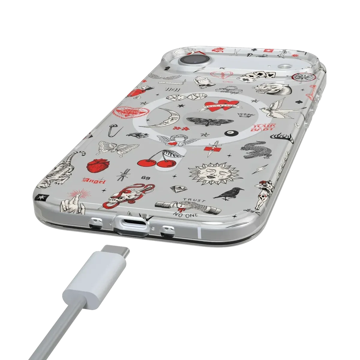 Not a Phase | Clear Flash Tattoo Case iPhone Case get.casely