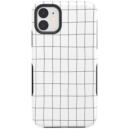 Off the Grid | White & Black Lined Case iPhone Case get.casely Bold iPhone 11