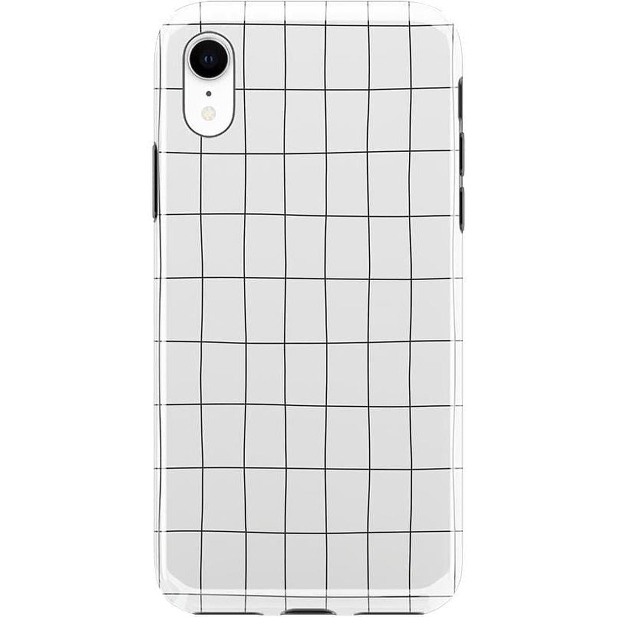 Off the Grid | White & Black Lined Case iPhone Case get.casely Classic iPhone XR