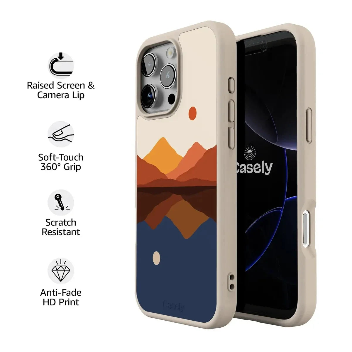 Opposites Attract | Day & Night Colorblock Mountains Case iPhone Case get.casely
