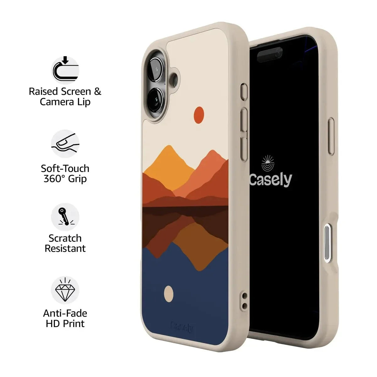 Opposites Attract | Day & Night Colorblock Mountains Case iPhone Case get.casely