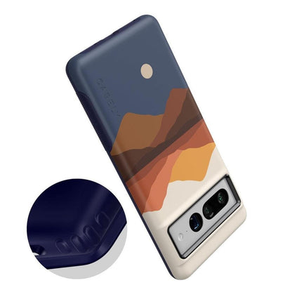 Opposites Attract | Day & Night Colorblock Mountains Google Pixel Case Google Pixel Case get.casely