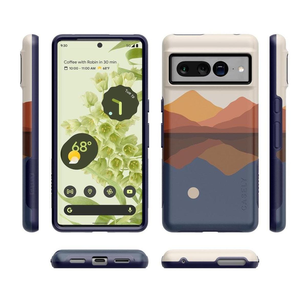 Opposites Attract | Day & Night Colorblock Mountains Google Pixel Case Google Pixel Case get.casely
